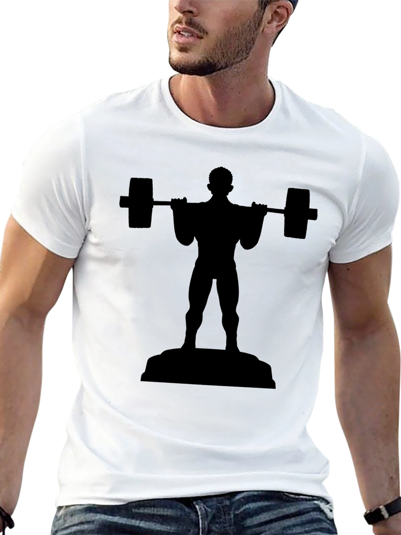 Black Weightlifter Graphic Tee - Gym & Fitness Apparel
