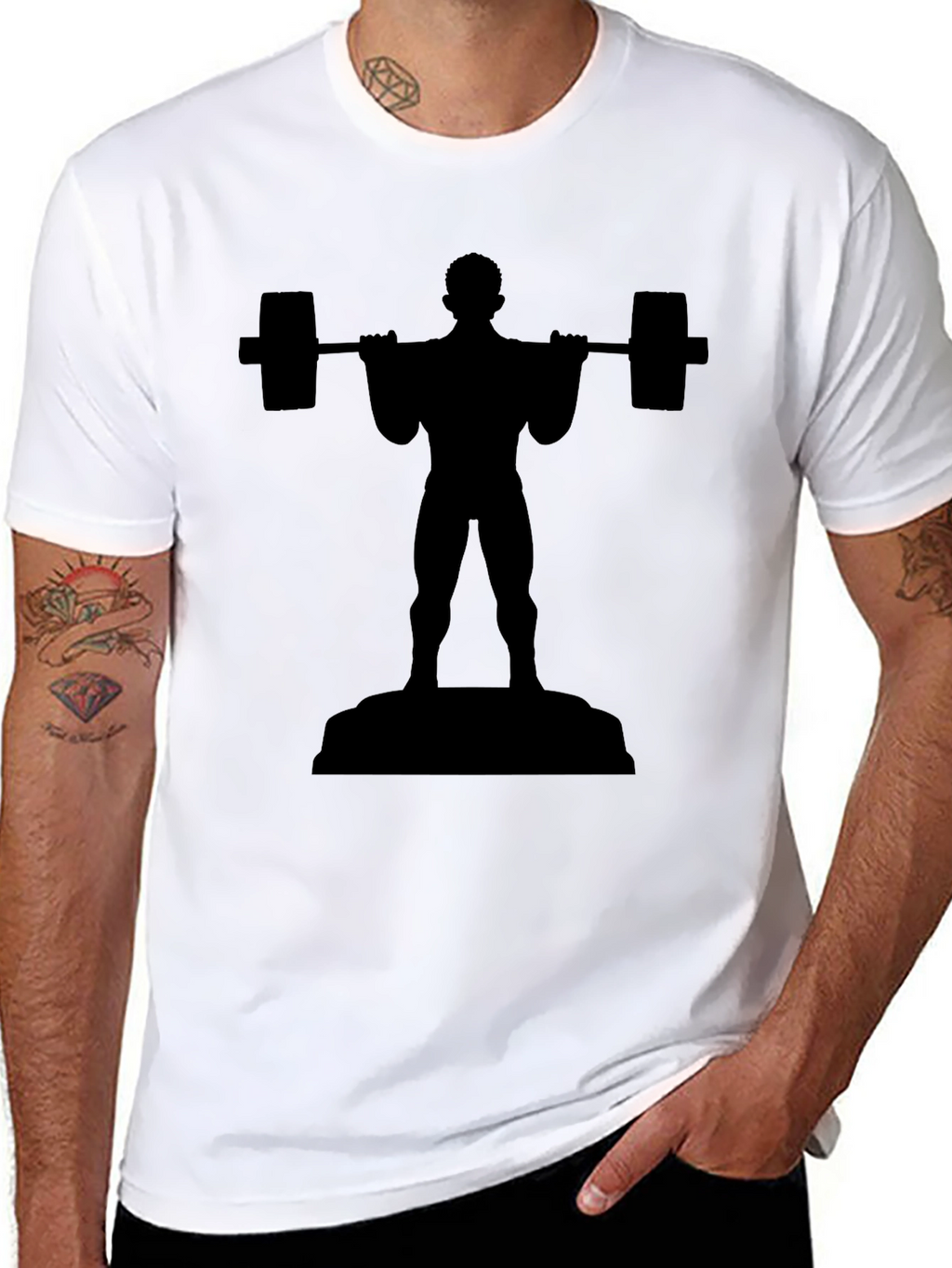 Black Weightlifter Graphic Tee - Gym & Fitness Apparel