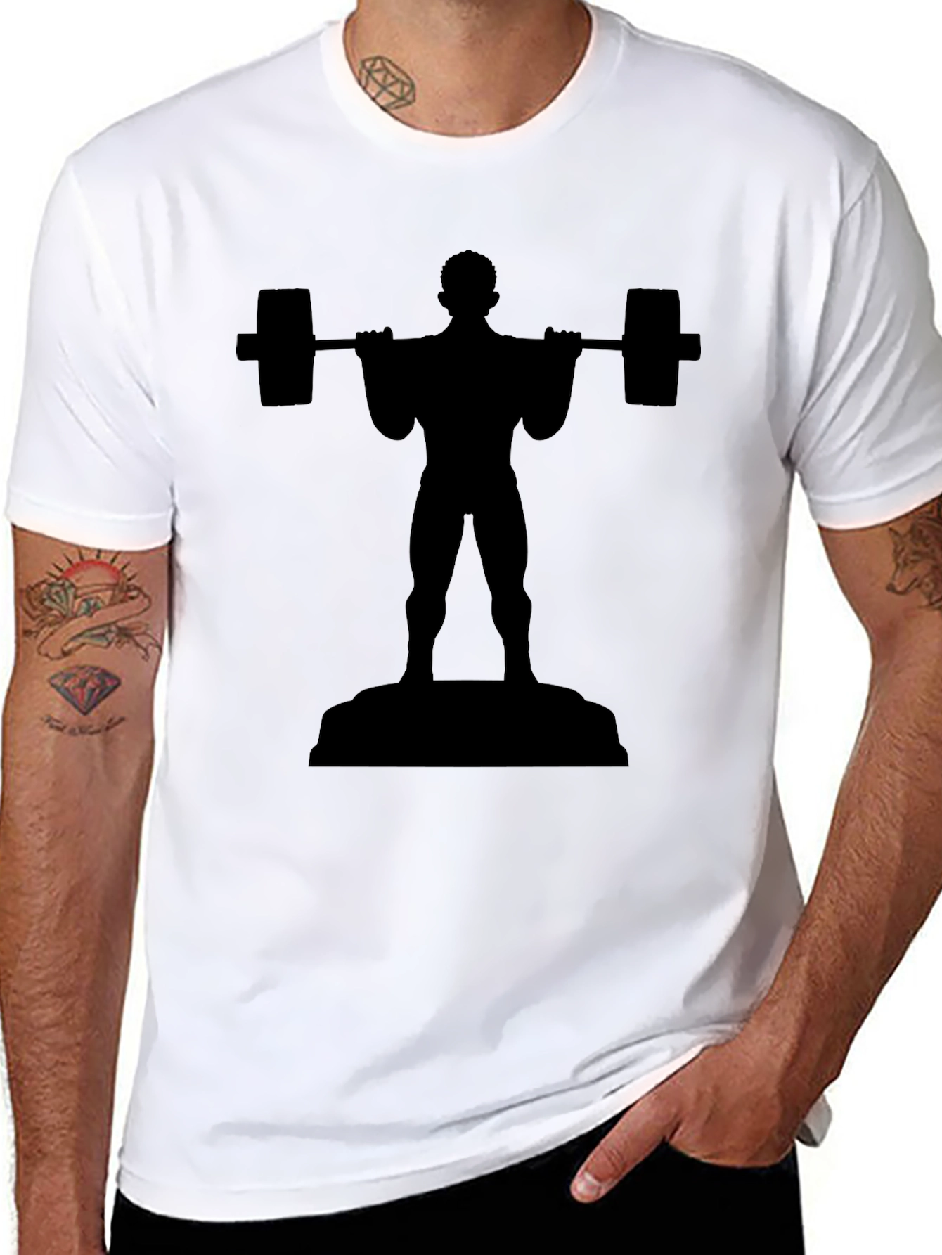 Black Weightlifter Graphic Tee - Gym & Fitness Apparel