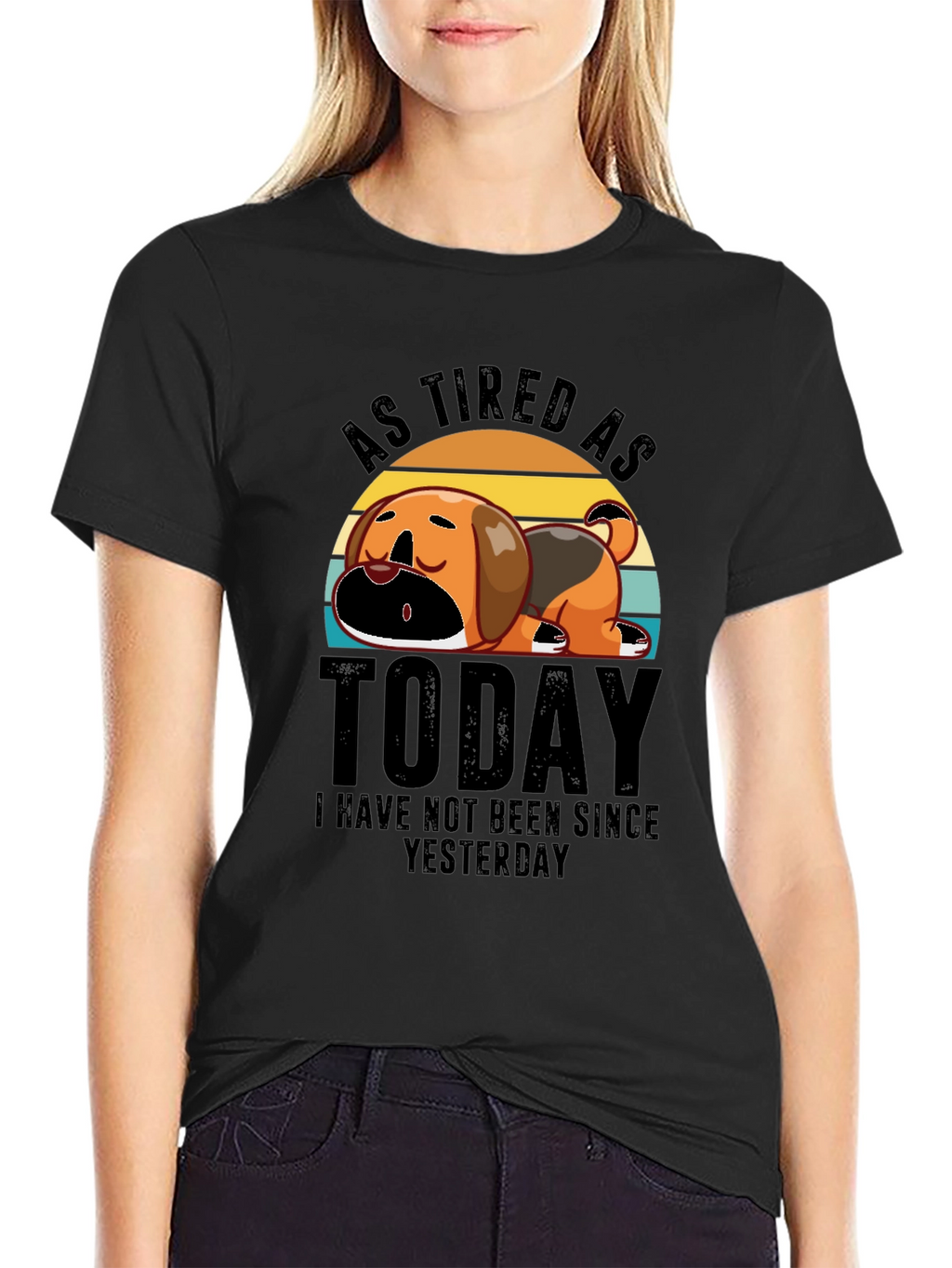 As Tired As Today Black Graphic T-Shirt