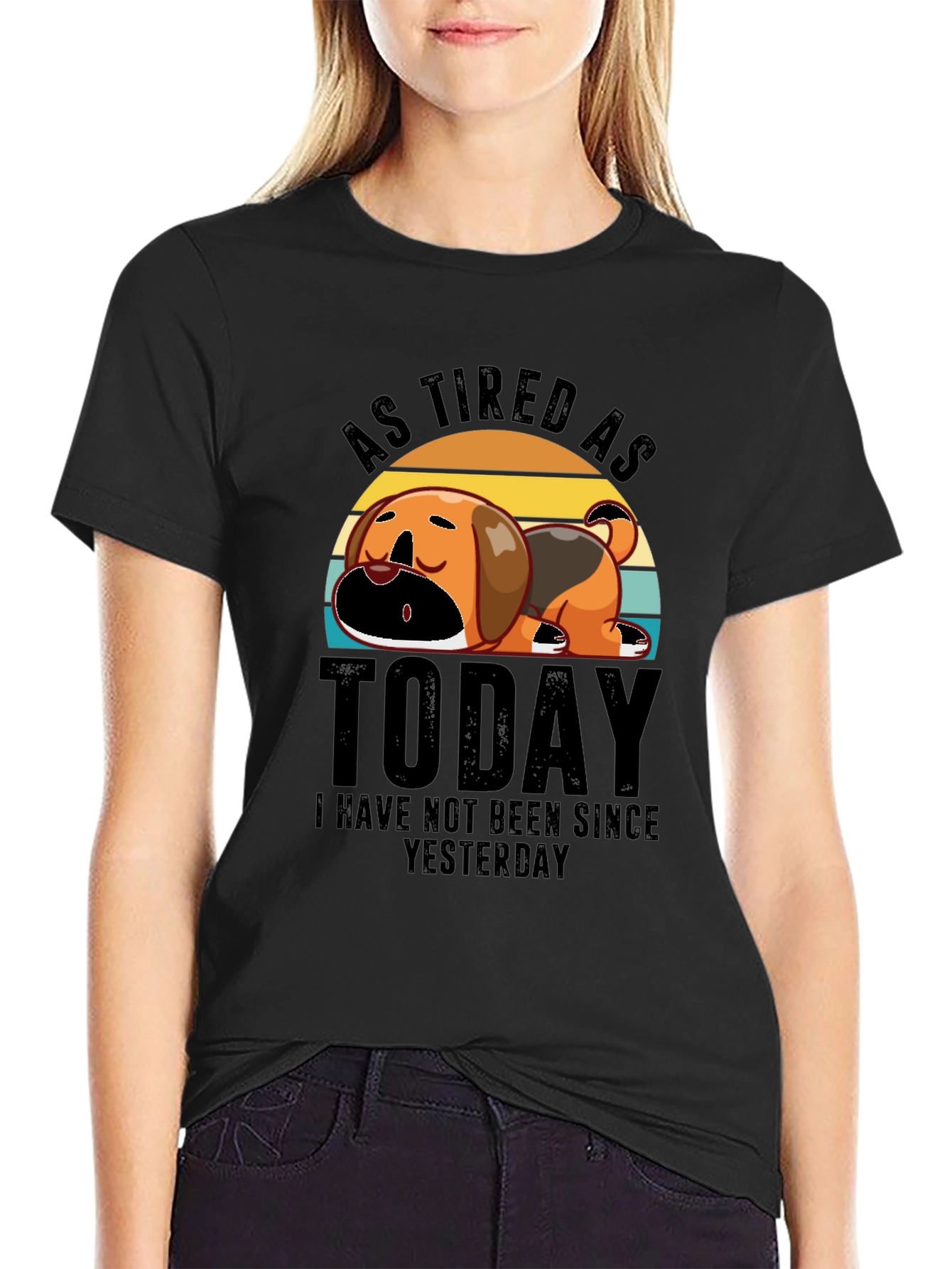 As Tired As Today Black Graphic T-Shirt