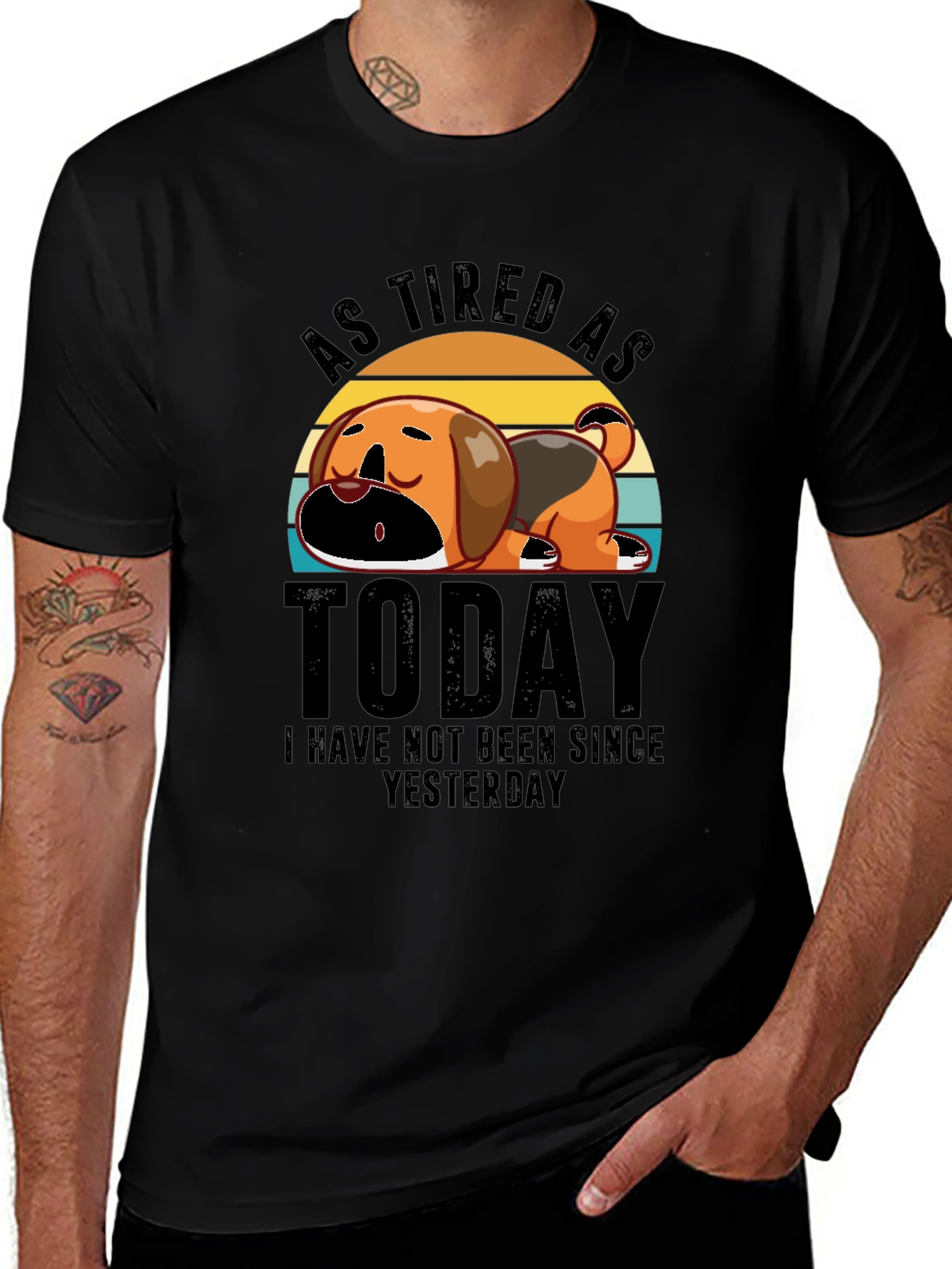 As Tired As Today Black Graphic T-Shirt