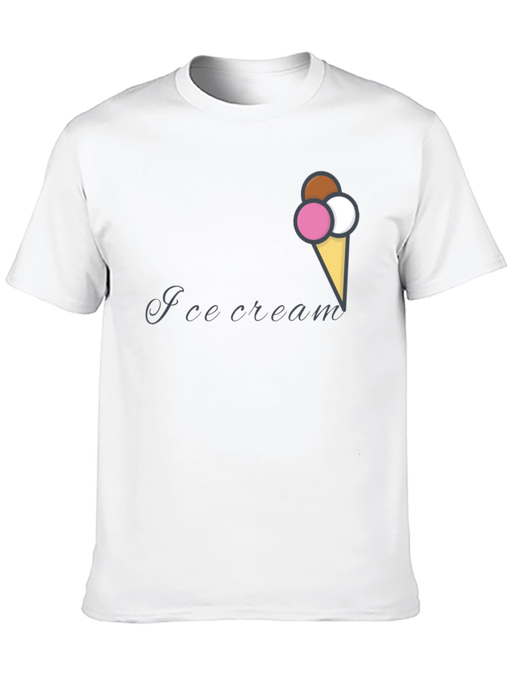 Ice Cream Cone Graphic Black T-Shirt