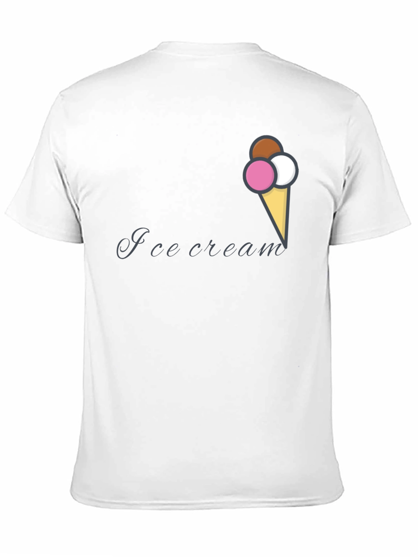 Ice Cream Cone Graphic Black T-Shirt