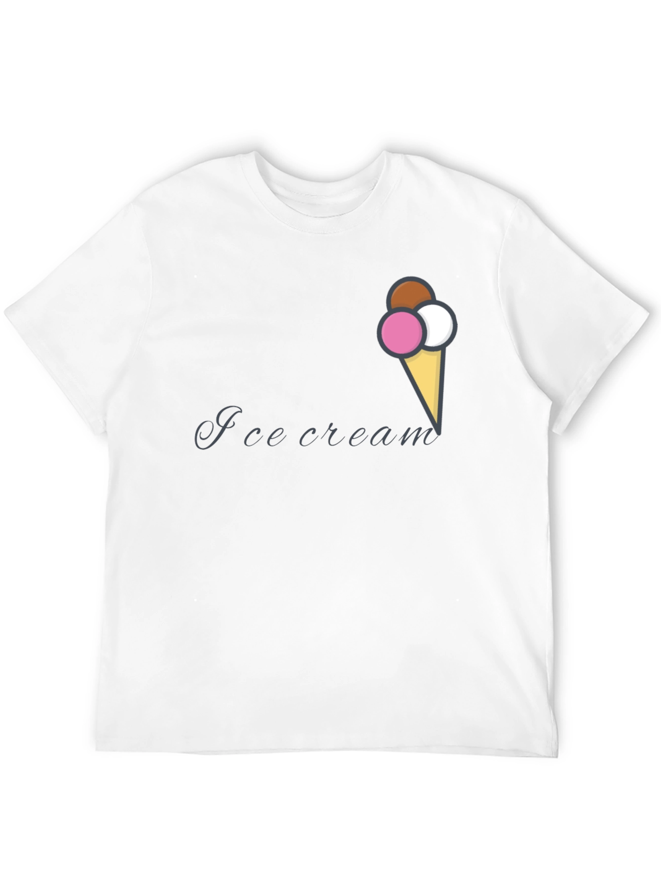 Ice Cream Cone Graphic Black T-Shirt