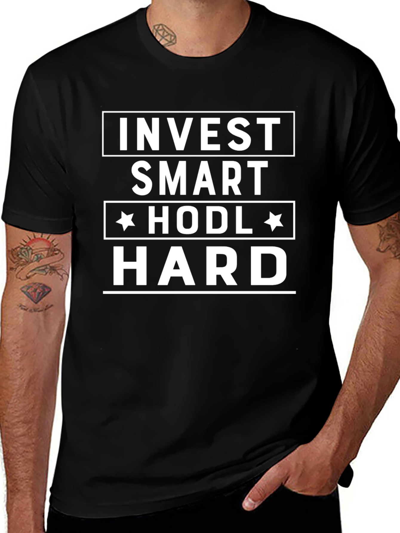 Invest Smart HODL Hard Black T-Shirt