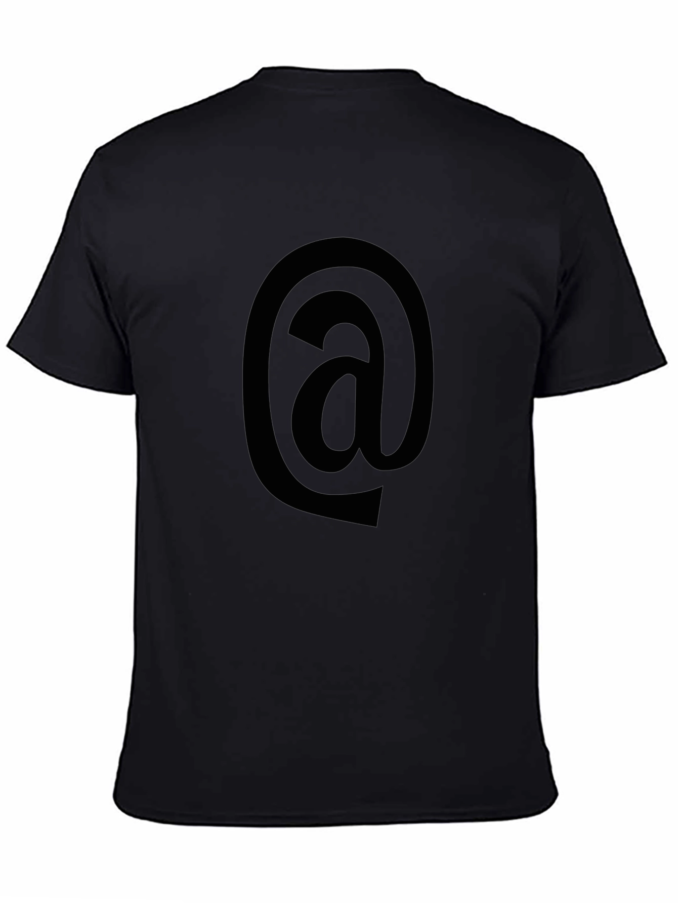 Black T-Shirt with Black At Symbol Graphic