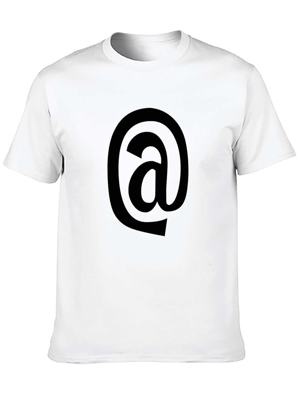 Black T-Shirt with Black At Symbol Graphic