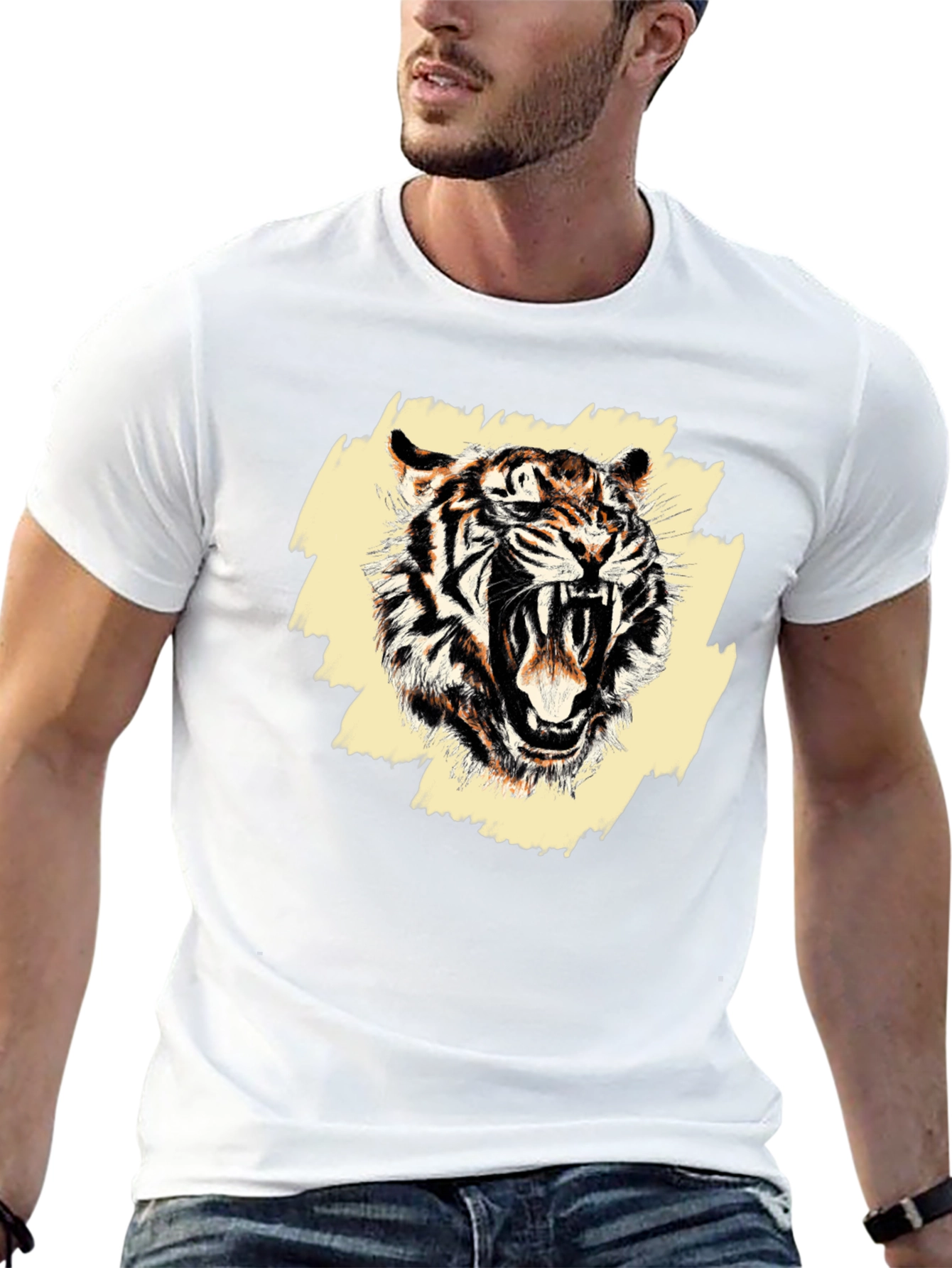 Roaring Tiger Graphic Tee - Mens Black T-Shirt