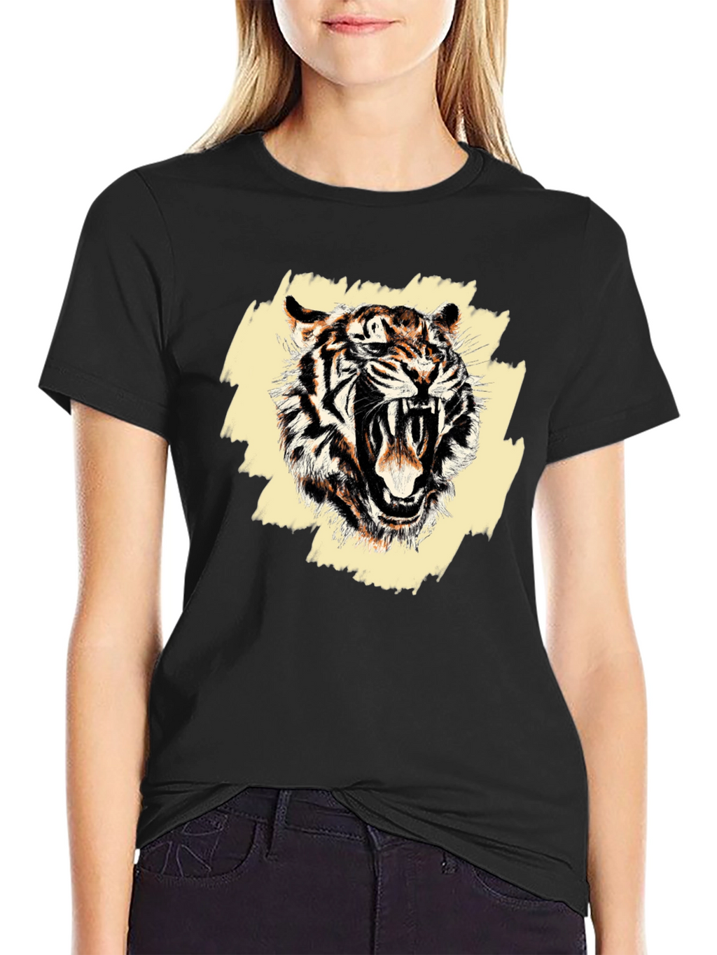 Roaring Tiger Graphic Tee - Mens Black T-Shirt