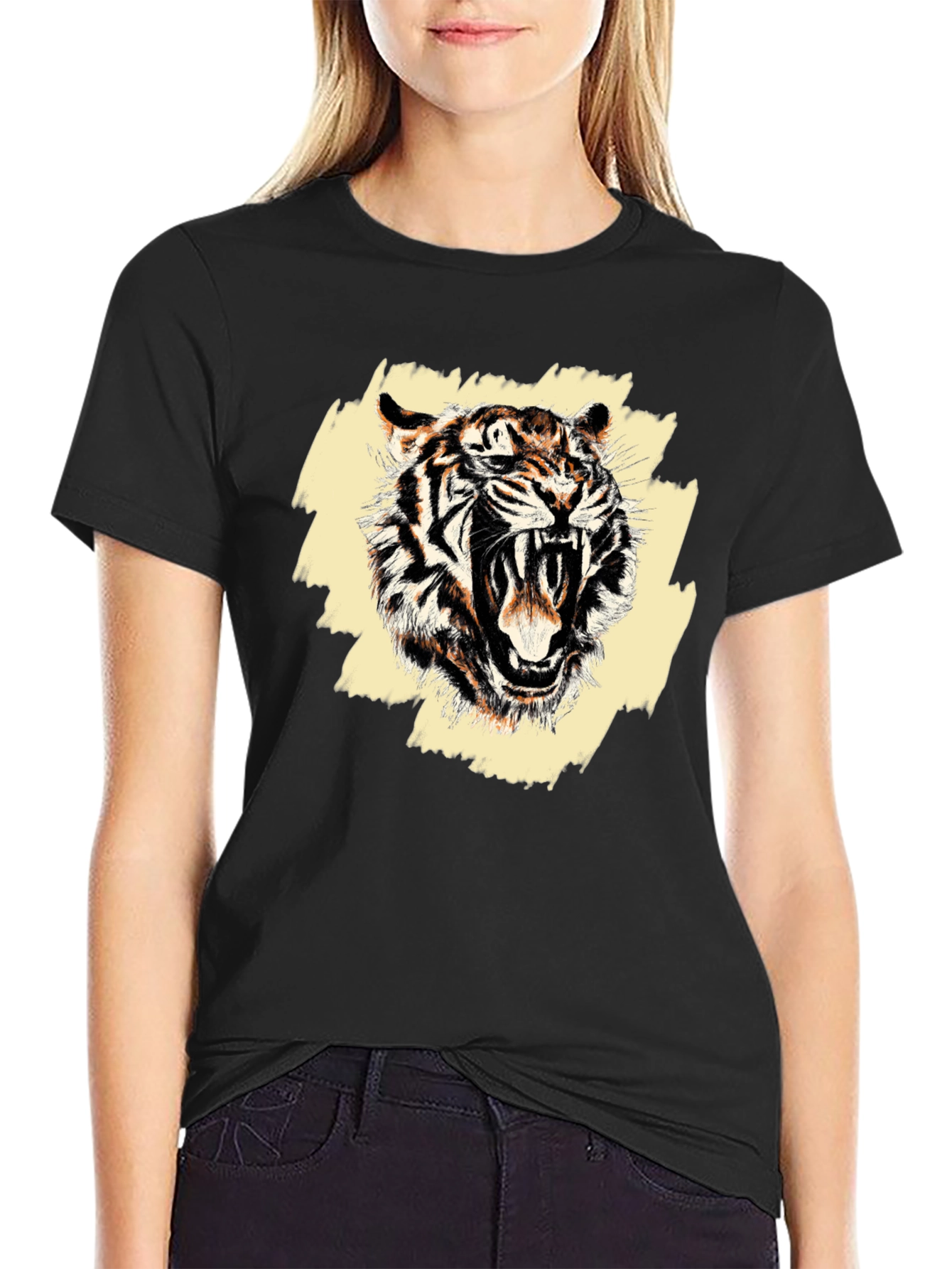 Roaring Tiger Graphic Tee - Mens Black T-Shirt