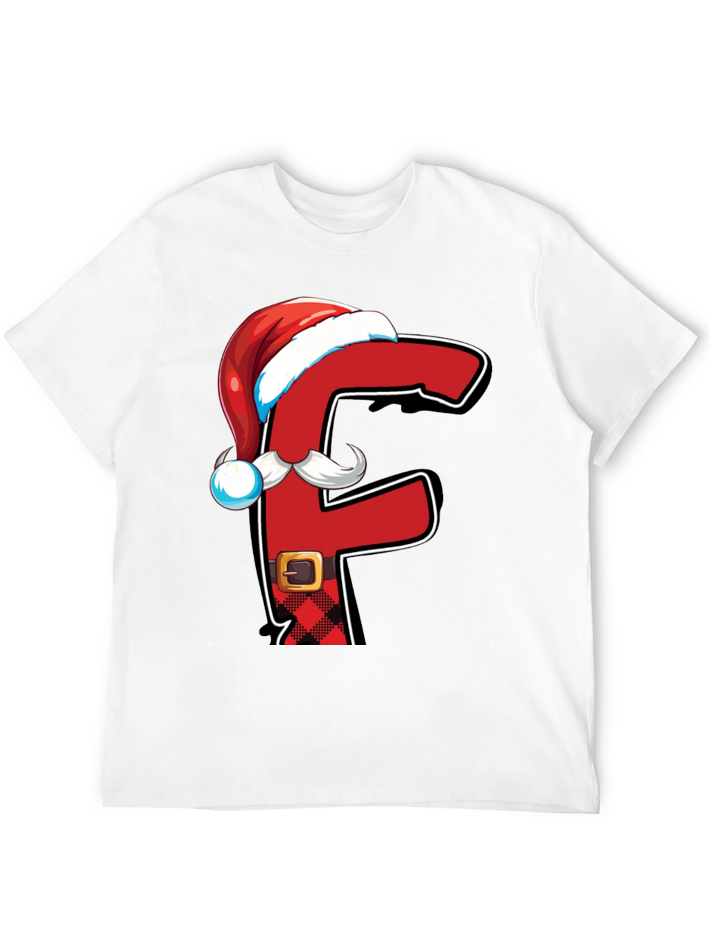 Festive Alphabet Letter F Santa T-Shirt