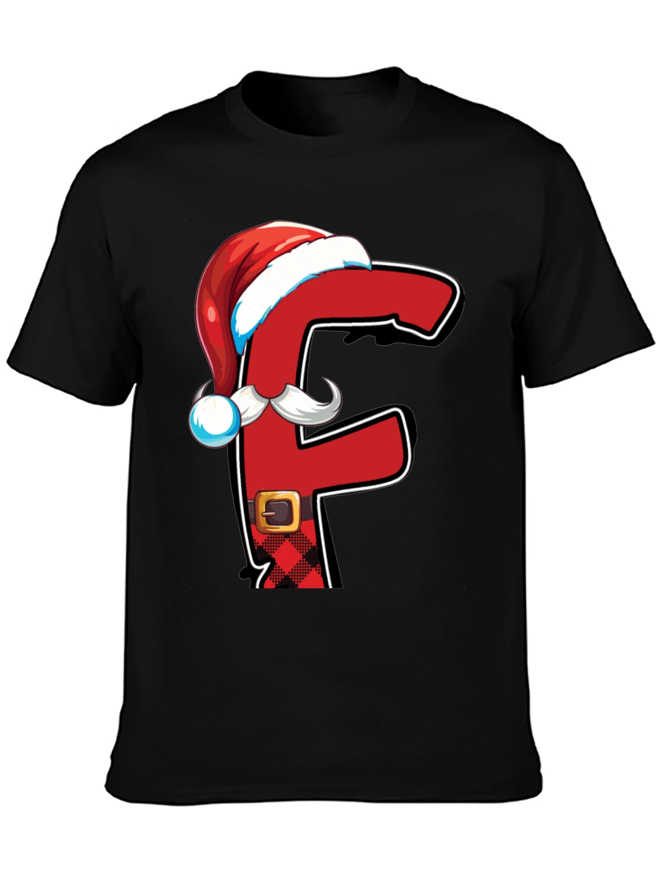 Festive Alphabet Letter F Santa T-Shirt