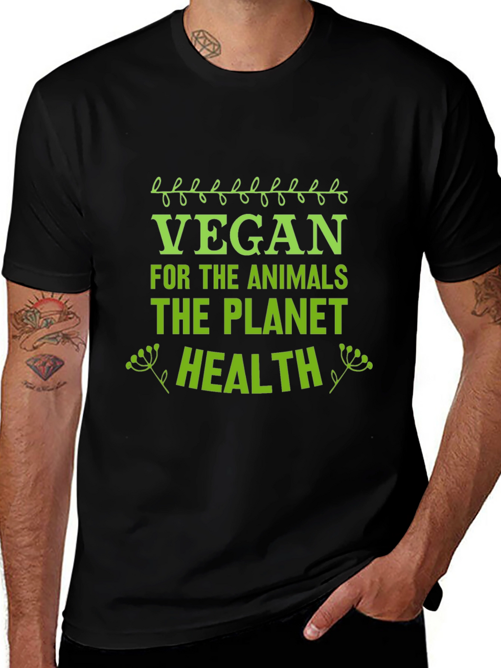 Vegan T-Shirt - Animals Planet Health Tee