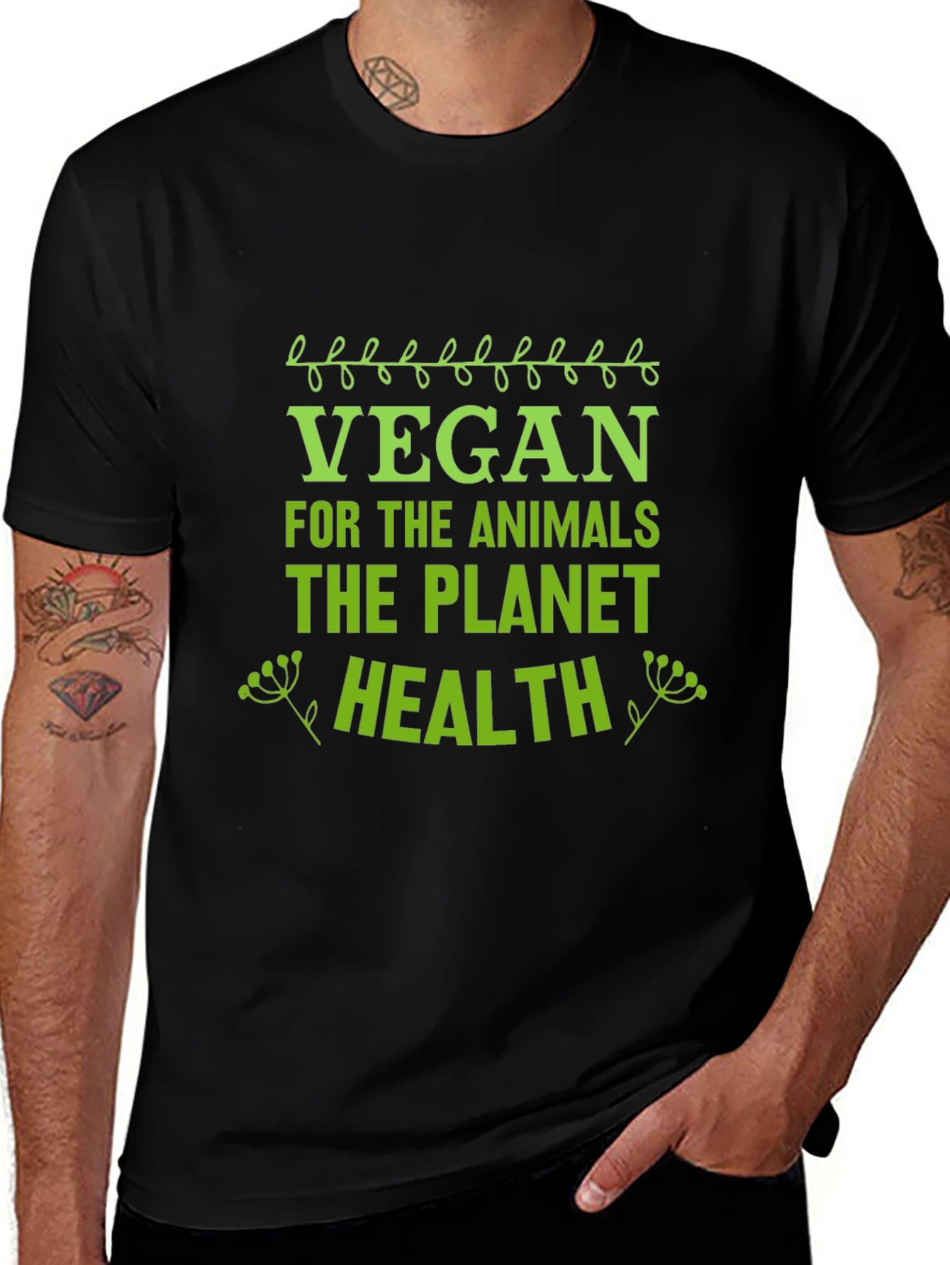 Vegan T-Shirt - Animals Planet Health Tee