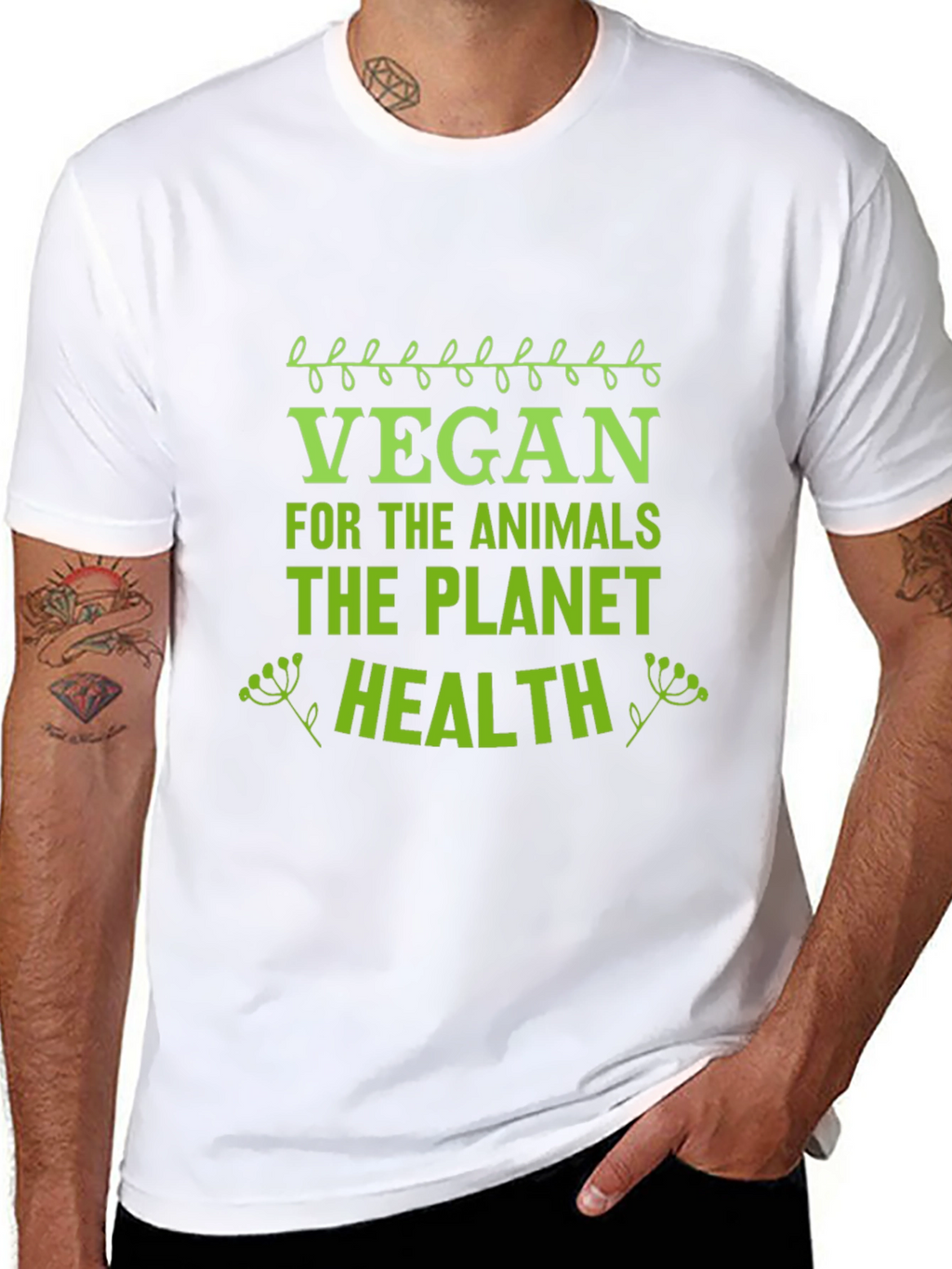 Vegan T-Shirt - Animals Planet Health Tee