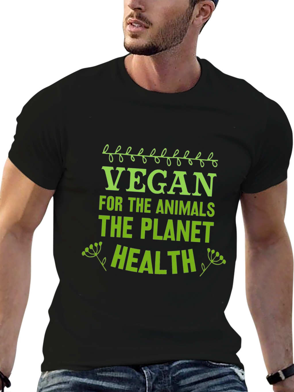 Vegan T-Shirt - Animals Planet Health Tee