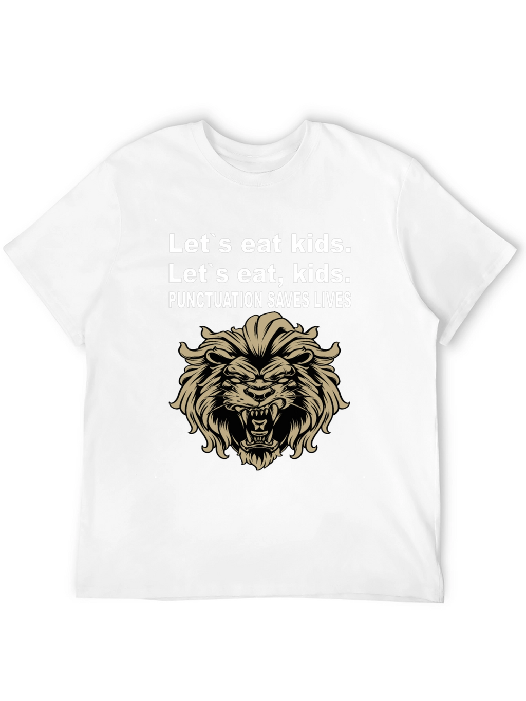 Punctuation Saves Lives Graphic Tee - Lion
