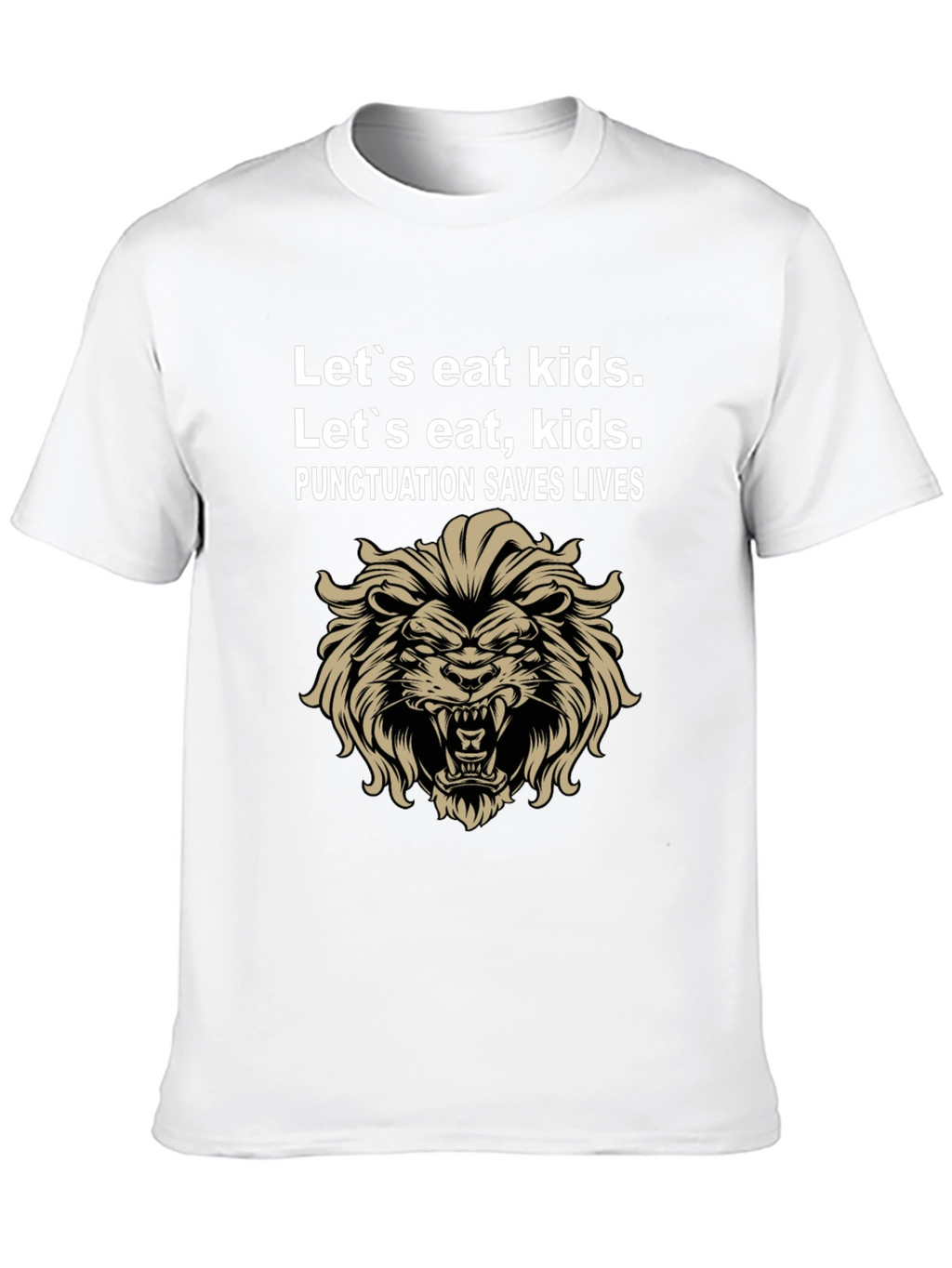 Punctuation Saves Lives Graphic Tee - Lion