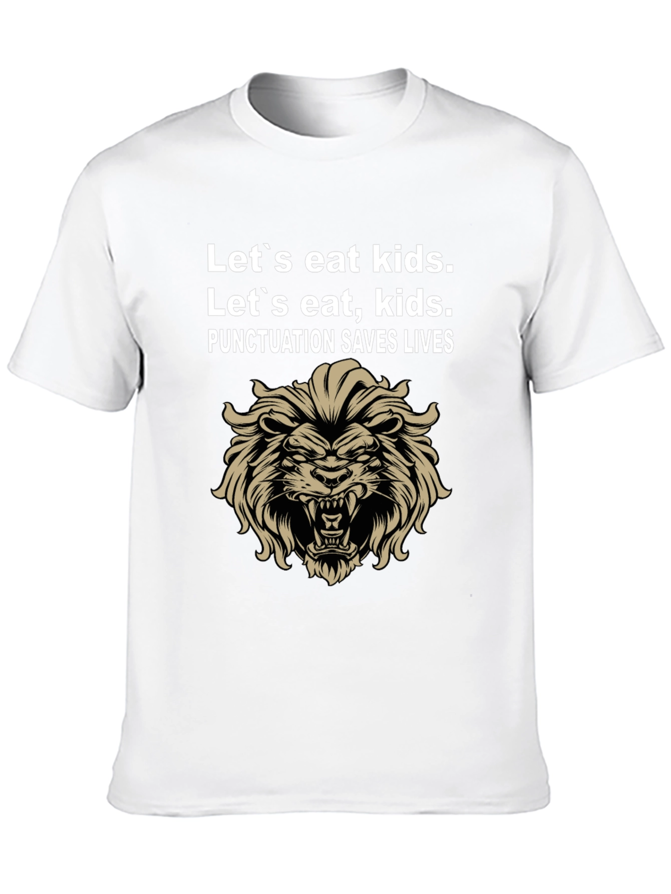Punctuation Saves Lives Graphic Tee - Lion