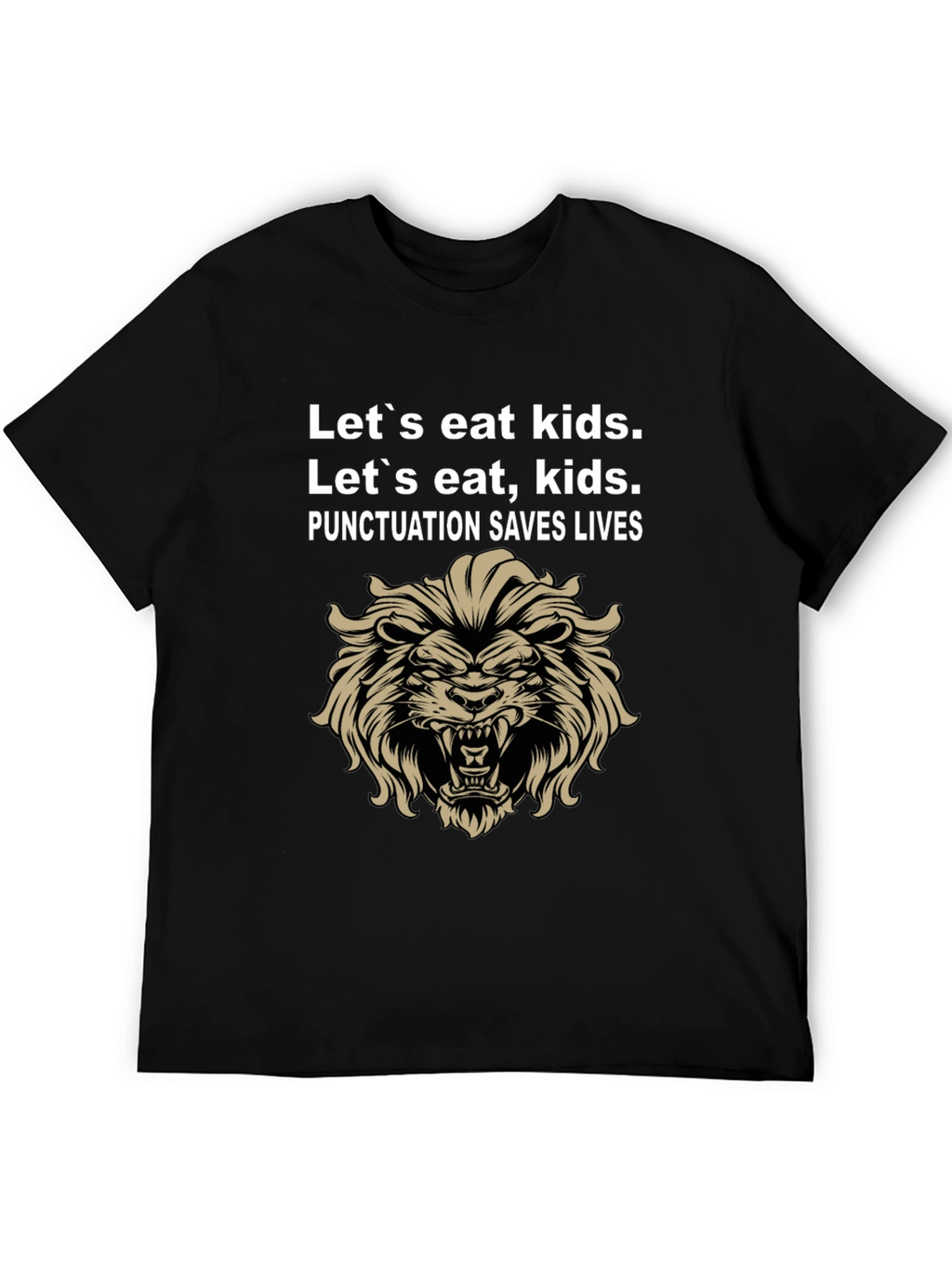 Punctuation Saves Lives Graphic Tee - Lion