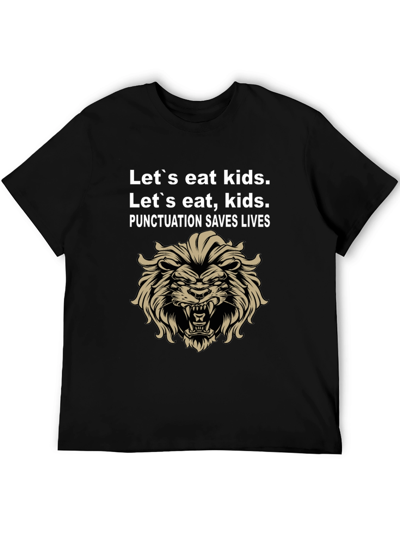 Punctuation Saves Lives Graphic Tee - Lion