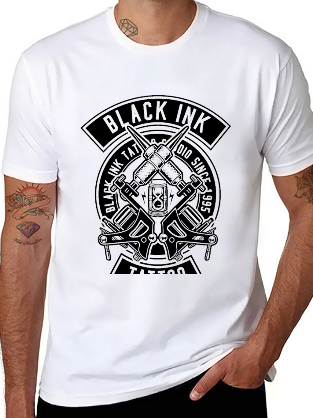 Black Ink Tattoo Graphic T-Shirt