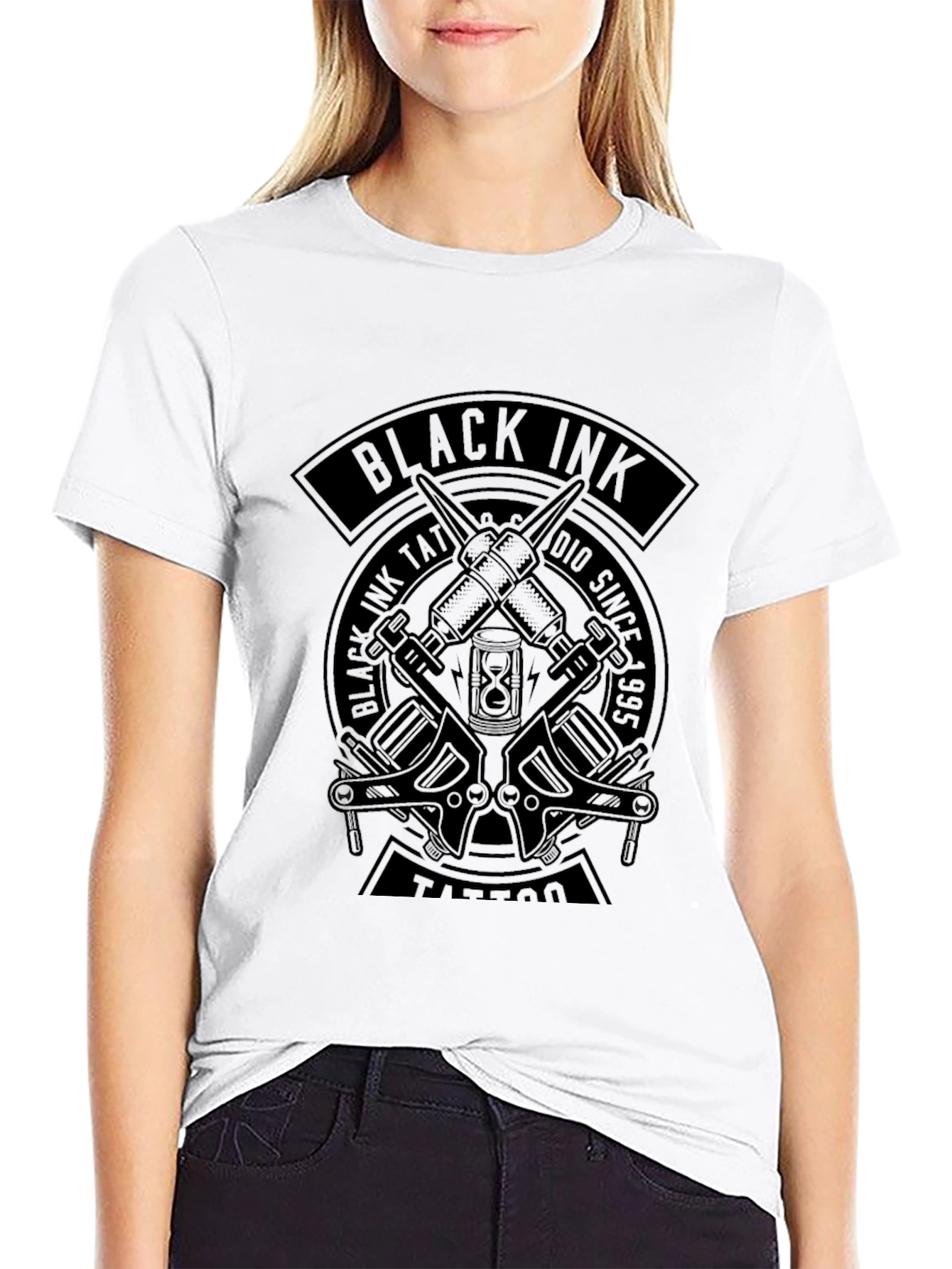 Black Ink Tattoo Graphic T-Shirt