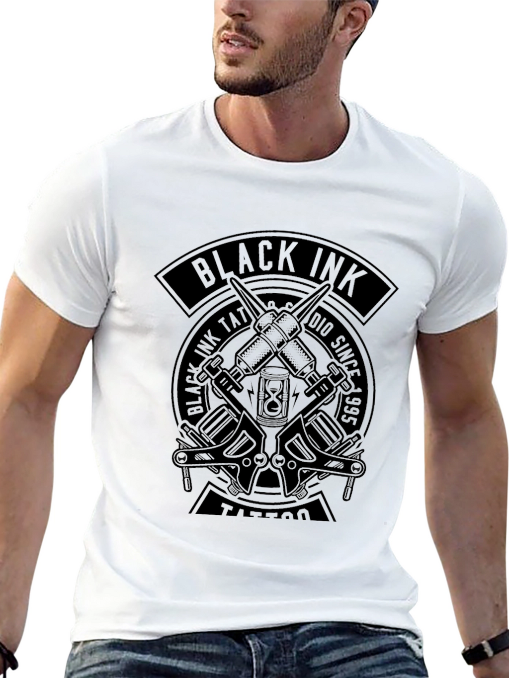 Black Ink Tattoo Graphic T-Shirt
