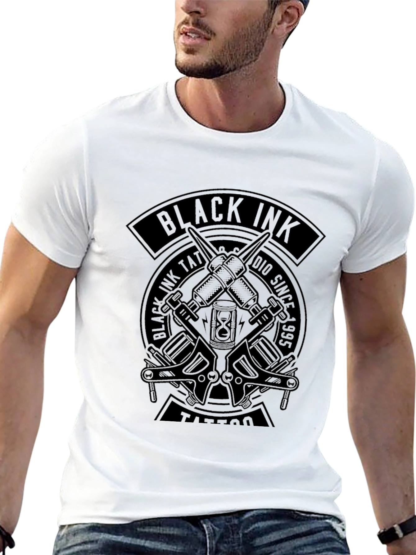 Black Ink Tattoo Graphic T-Shirt