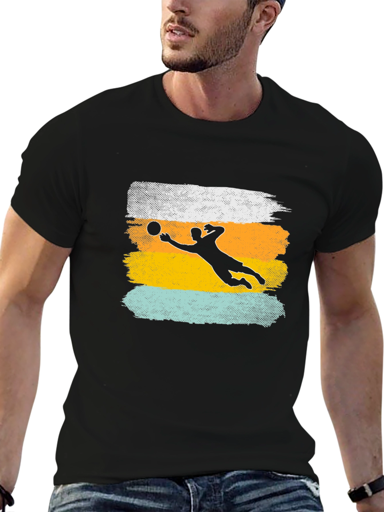 Volleyball Silhouette Graphic Tee - Stylish Sports Shirt