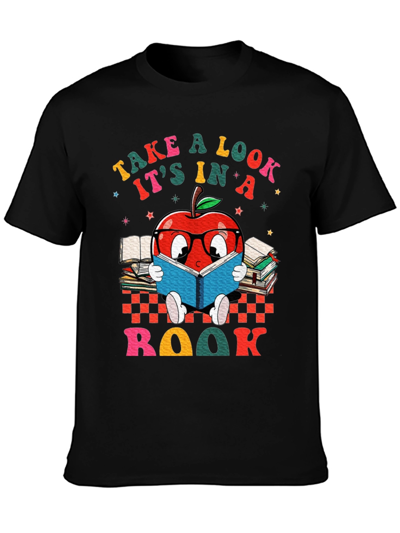Bookworm Apple T-Shirt - Take a Look Its in a Book!