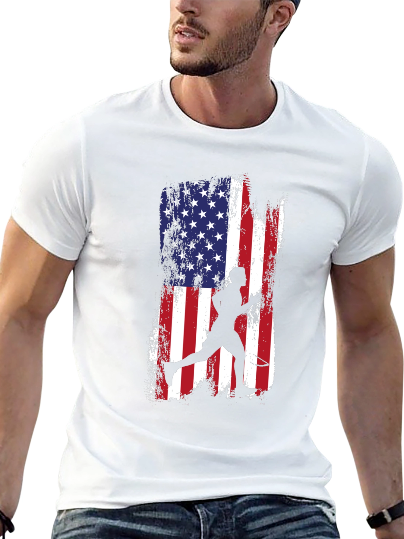 USA Flag Tennis Player T-Shirt