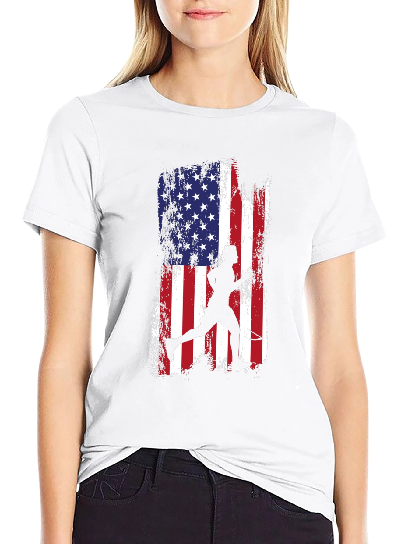 USA Flag Tennis Player T-Shirt