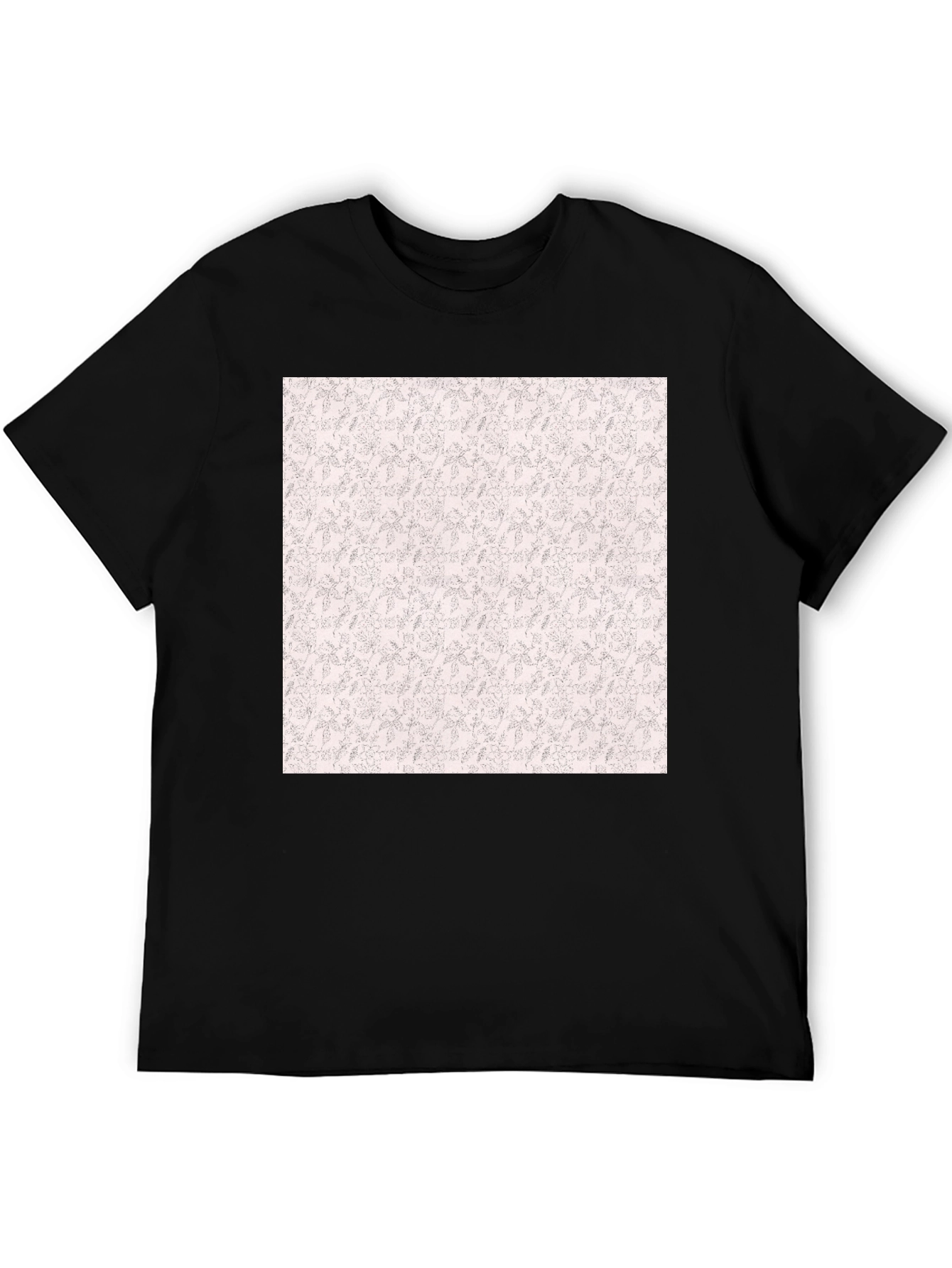 Black Tee with Floral Pattern Print