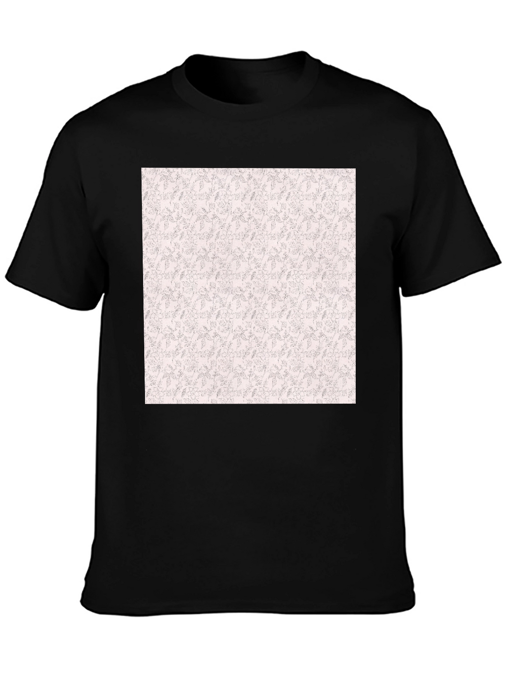 Black Tee with Floral Pattern Print