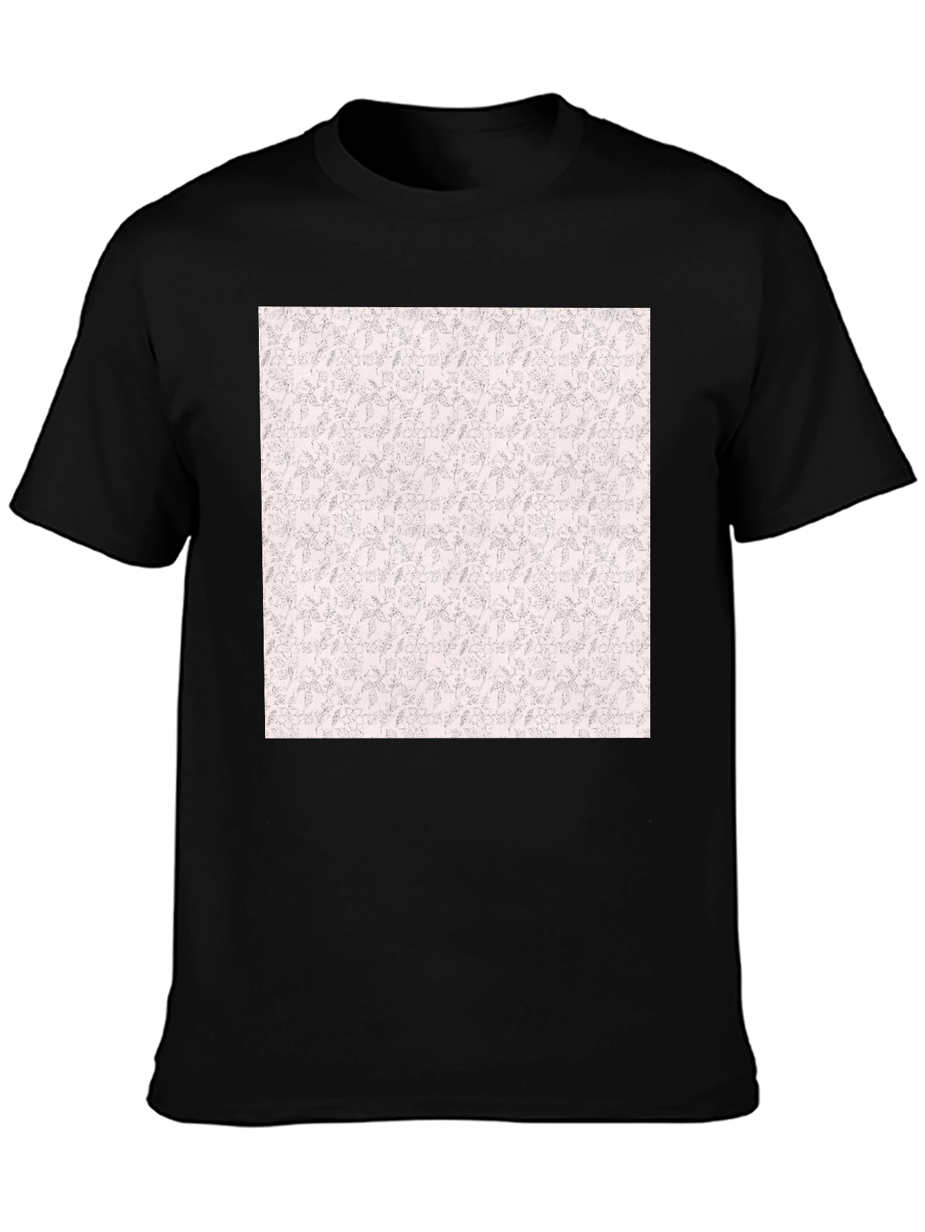 Black Tee with Floral Pattern Print