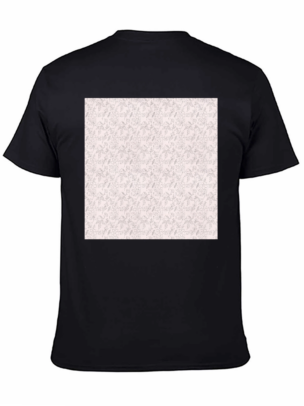 Black Tee with Floral Pattern Print