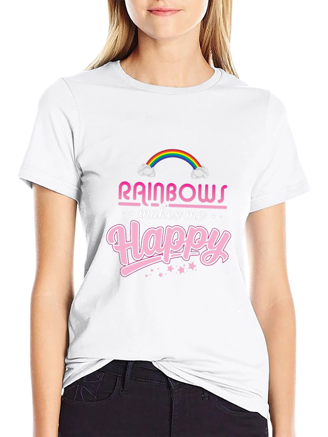 Rainbows Make Me Happy Graphic Tee