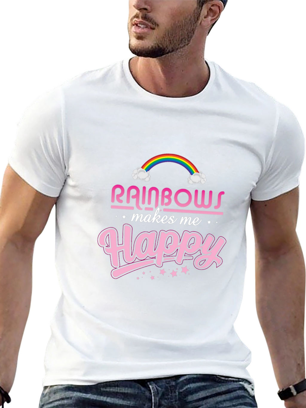 Rainbows Make Me Happy Graphic Tee