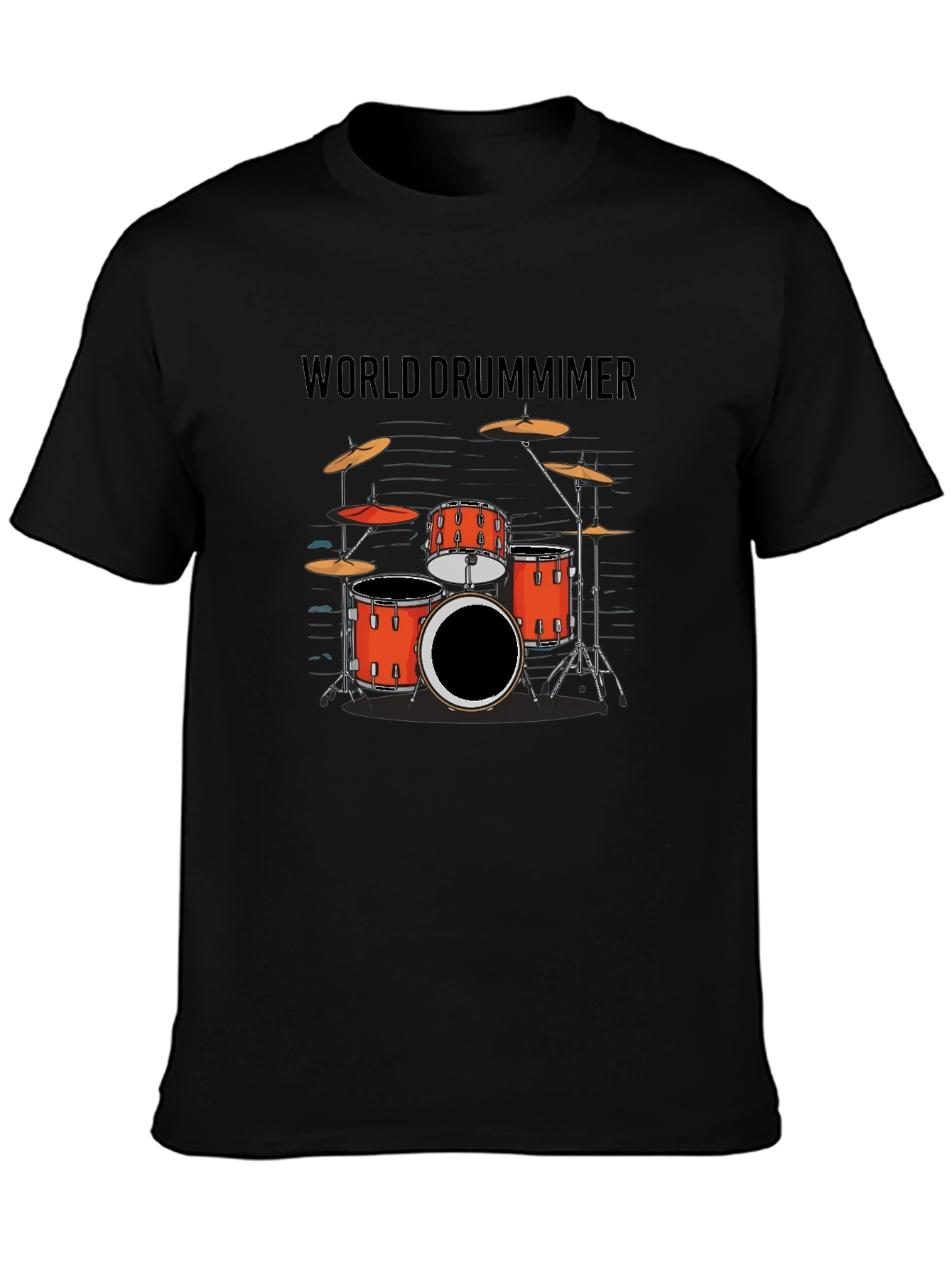 World Drummer Graphic Tee - Black Crewneck