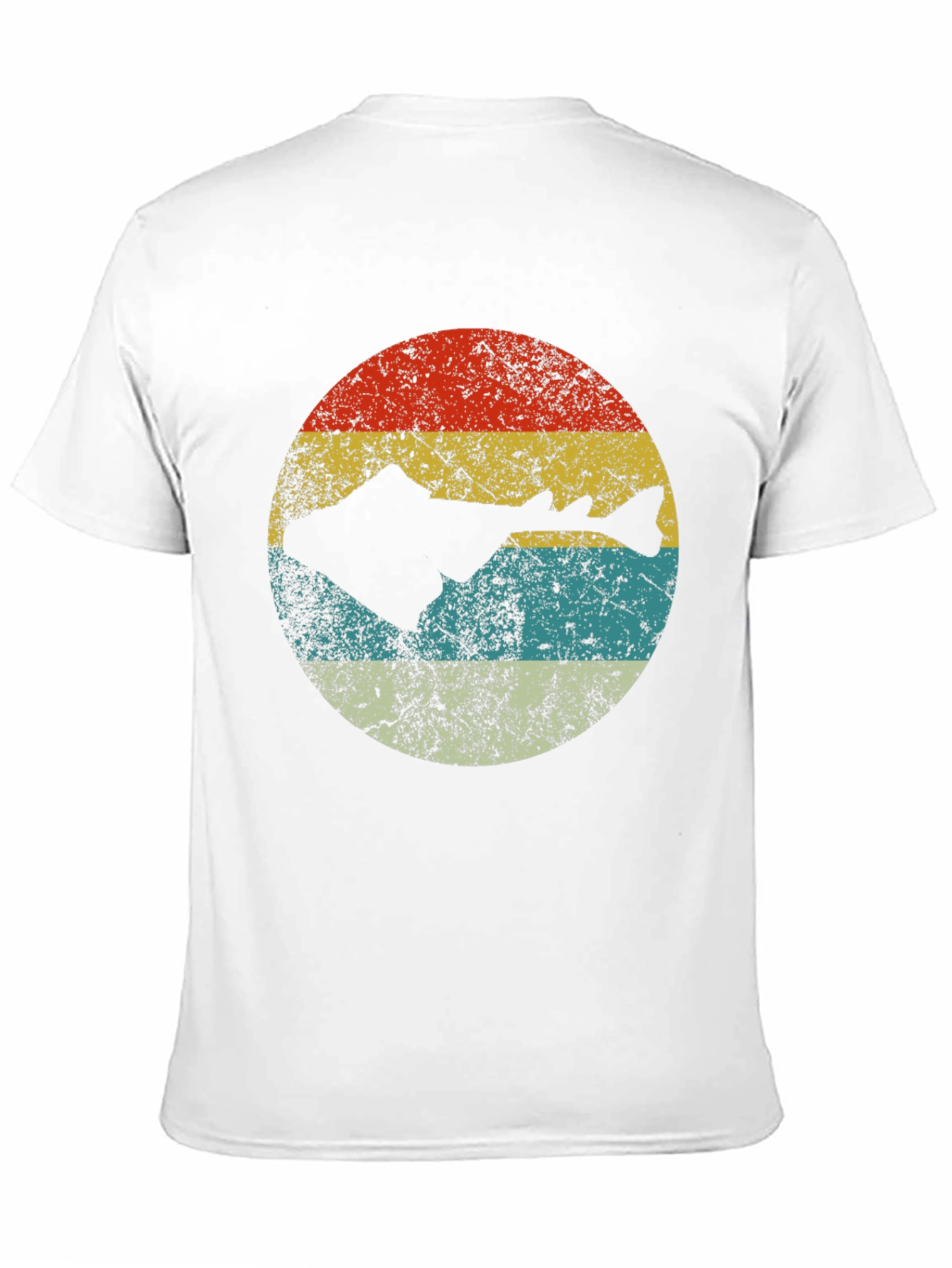 Retro Fish Silhouette Graphic Tee - Black