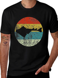 Retro Fish Silhouette Graphic Tee - Black