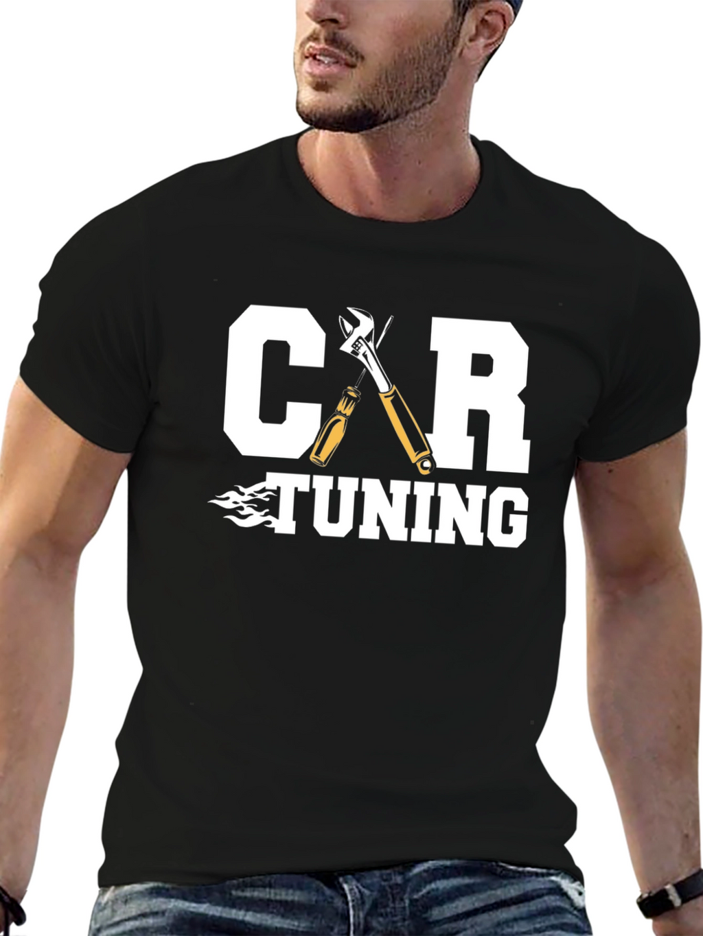 Car Tuning Black T-Shirt