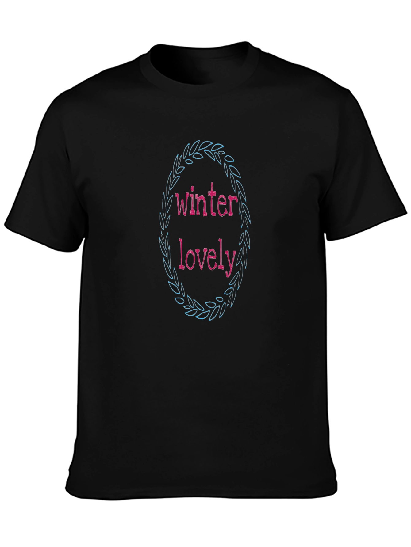 Winter Lovely Black T-Shirt