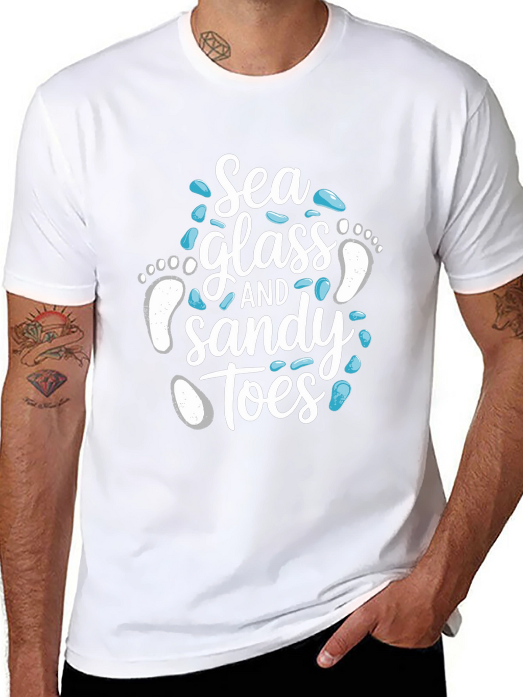 Sea Glass and Sandy Toes Graphic T-Shirt