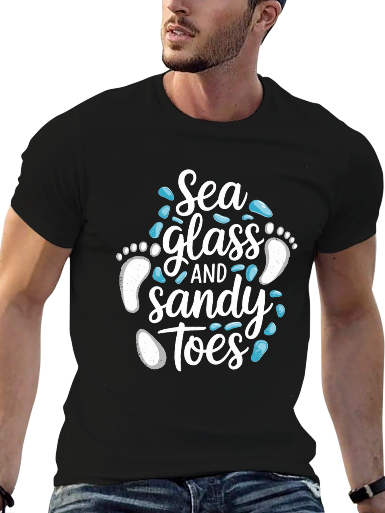 Sea Glass and Sandy Toes Graphic T-Shirt
