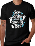 Sea Glass and Sandy Toes Graphic T-Shirt