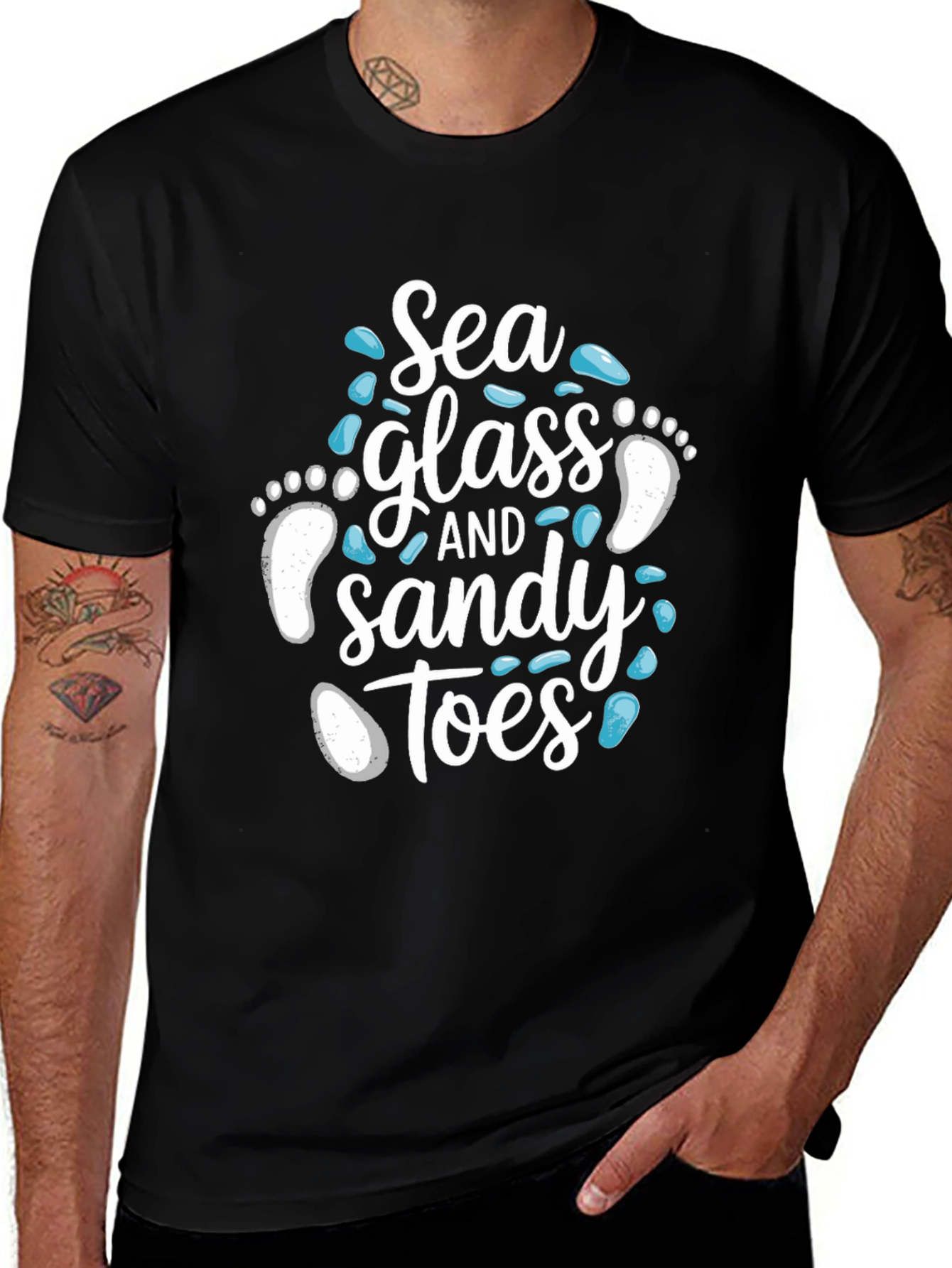 Sea Glass and Sandy Toes Graphic T-Shirt