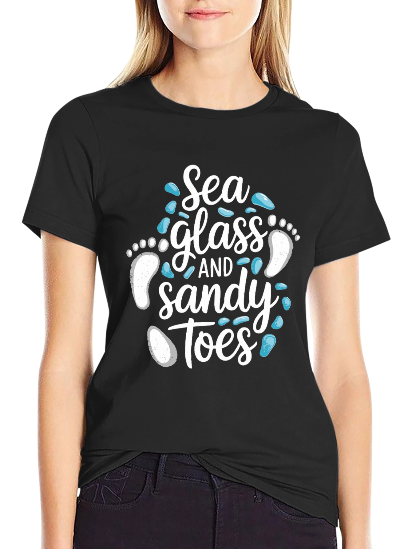 Sea Glass and Sandy Toes Graphic T-Shirt